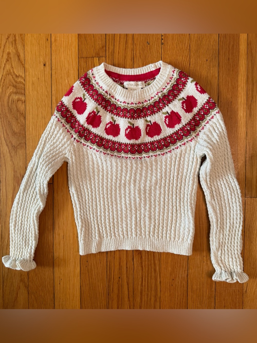 Cynthia Rowley Apple sweater girls size 5-6